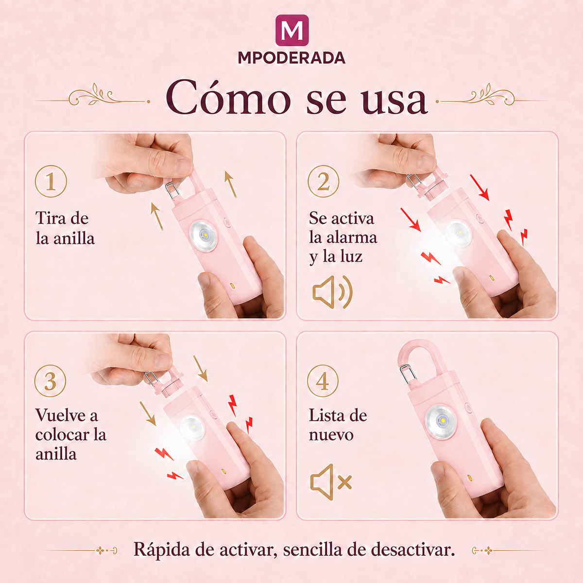 Cómo usar la alarma personal MPODERADA Libre
