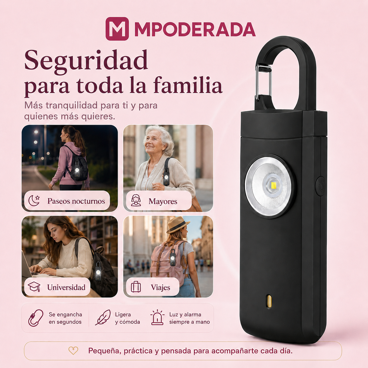 Alarma personal MPODERADA Libre para llevar a diario